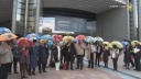 欧州20か国の代表 EU議会前で香港雨傘運動支持