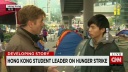 香港学生リーダーらハンスト 外国メディアも注目