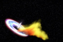 史上初！恒星を呑込むブラックホール  高速の熱い物質を吐出
